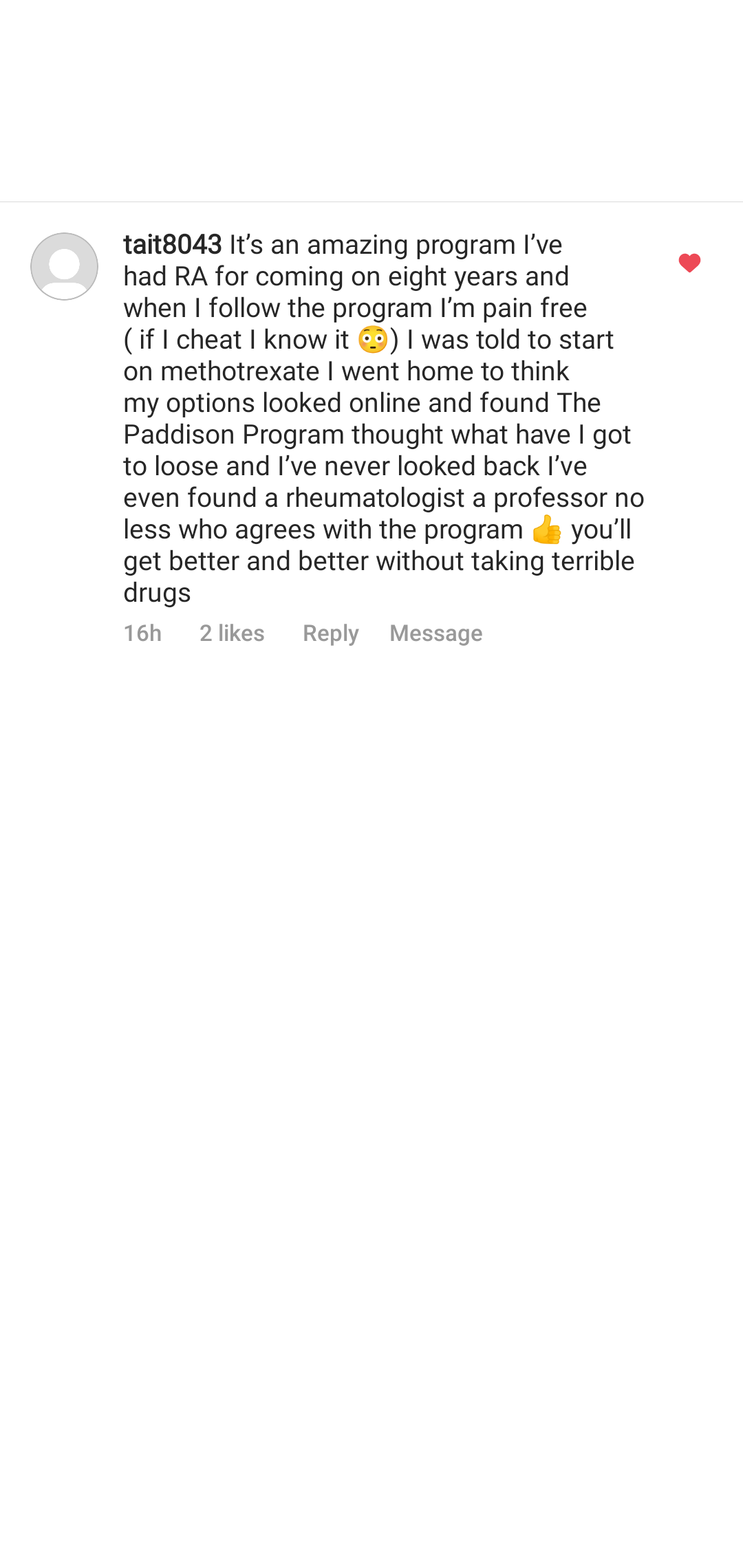 Testimonial - Instragram